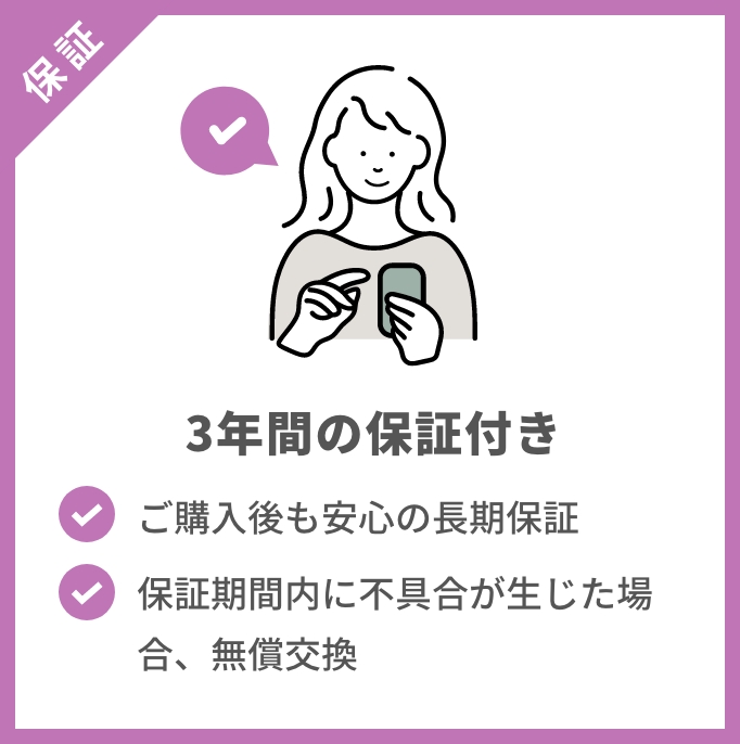 3年間の保証付き